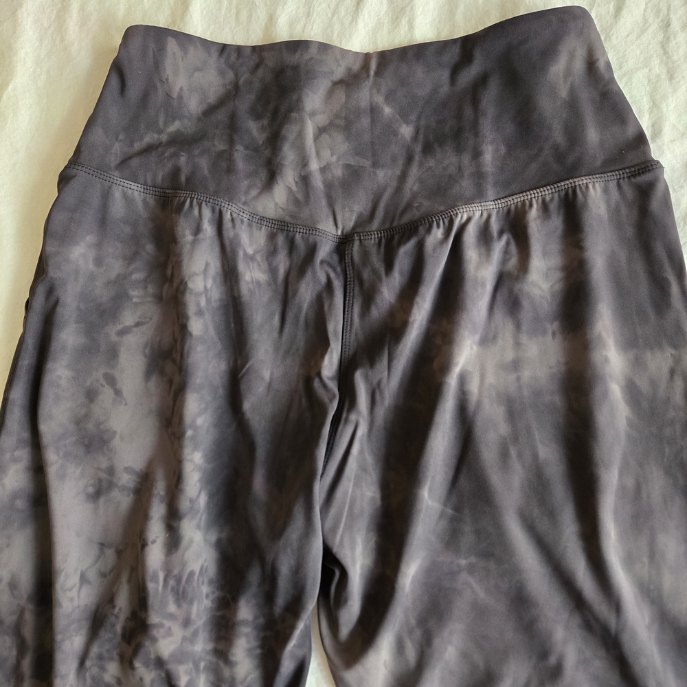 Oalka Charcoal Grey Marble Tie Dye Women's Capri Joggers EB2 - Picture 7 of 7